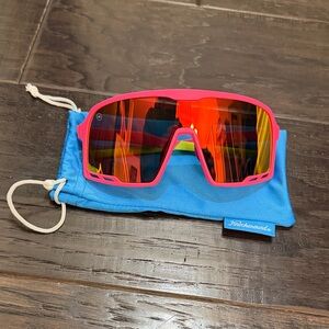 Knockaround Campeones Polarized Sport Pink Sunglasses with Red Lenses